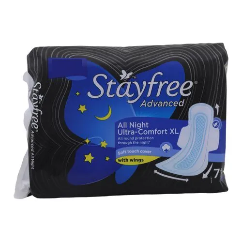 STAYFREE ADVANCED ALL NIGHTS SOFT ULTRA THIN XL WITH WINGS | 7 PADS