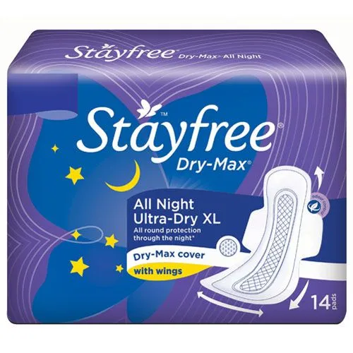 STAYFREE DRY MAX ALL NIGHT XL WITH WINGS | 14 PADS
